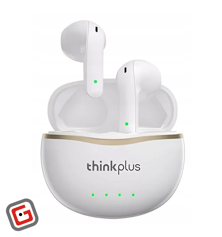 کیس شارژ و ایربادهای لنوو thinkplus Live Pods X16 رنگ سفید