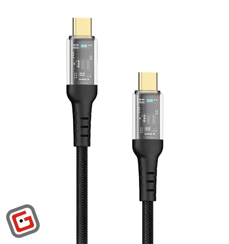 کابل شارژ 60 واتی Type-C پرووان مدل PCC113 به طول 1 متر