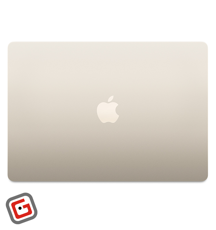 لپ‌تاپ 15 اینچی اپل مدل MacBook Air MRYR3 2024 از نمای بالا به صورت بسته