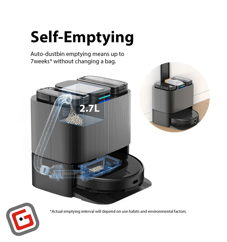 قابلیت تخلیه کننده خودکار جارو برقی رباتیک ایربات مدل L108S Pro Ultra