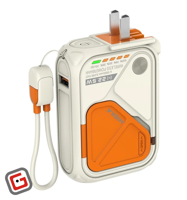 پاوربانک 22.5 وات هیسکا مدل HP-123PD ظرفیت 10000 میلی آمپر ساعت