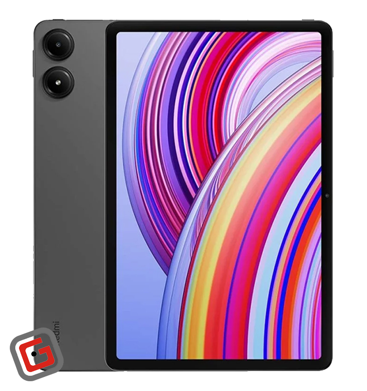 تبلت شیائومی مدل Redmi Pad Pro رنگ خاکستری از نمای رو به رو و پشت در کنار هم