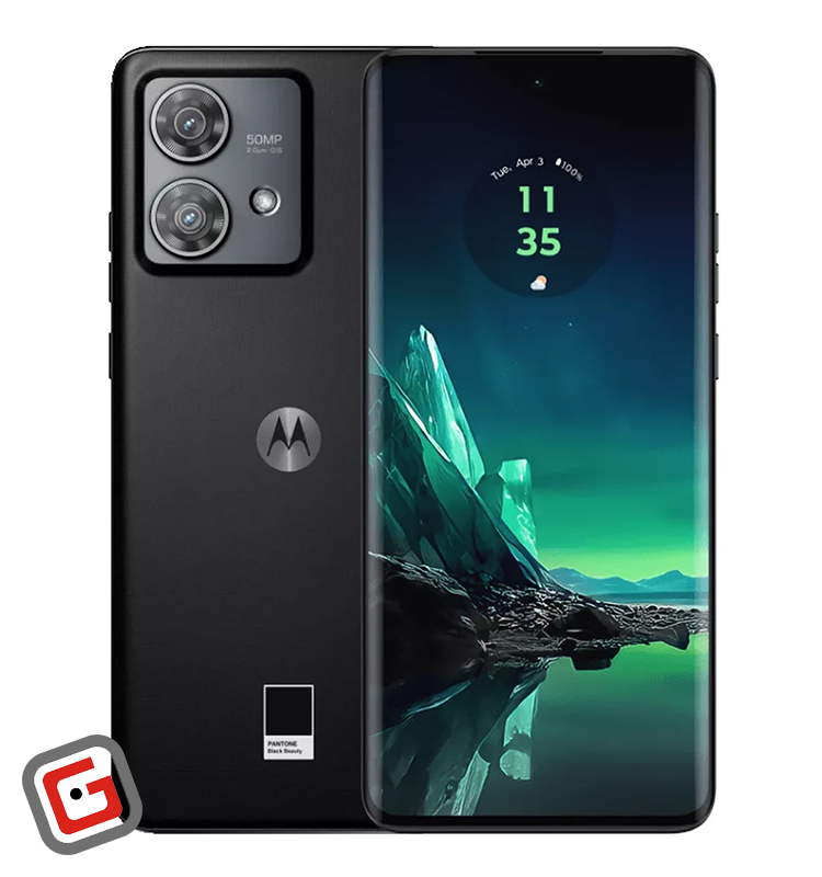 گوشی موبایل موتورولا مدل Edge 40 Neo 5G رنگ مشکی، نمای پنل جلو و پشت