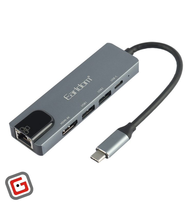 هاب 5 پورت USB-C ارلدام مدل 5IN1 W27