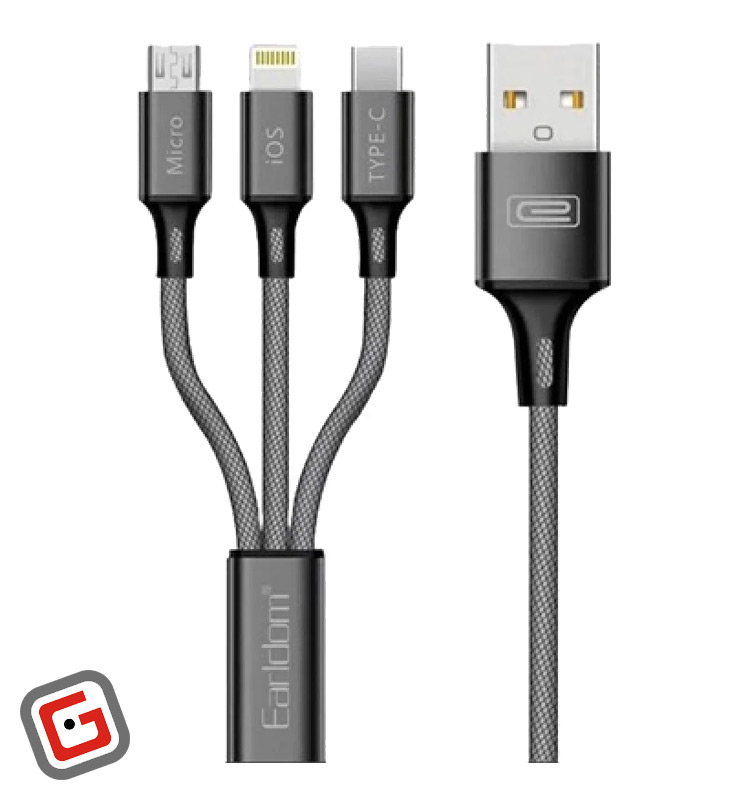 کابل تبدیل 3 سر ارلدام مدل EC-IMC015 طول 1.2 متر