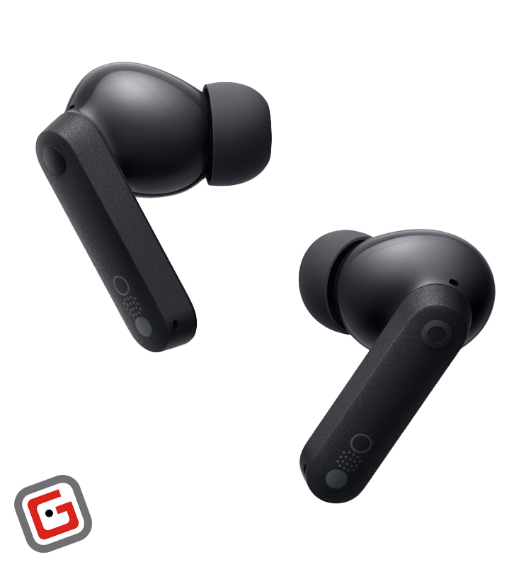 هندزفری بلوتوثی ناتینگ مدل CMF Buds رنگ خاکستری تیره نمای نزدیک گوش ها