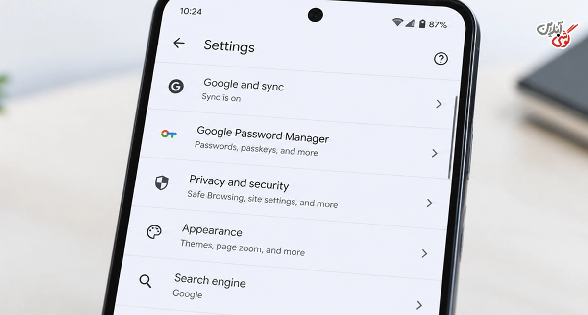 تصویری از Google Chrome در Settings