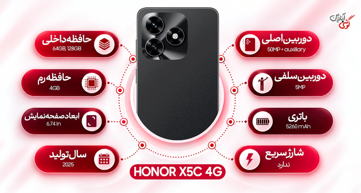 مشخصات گوشی آنر X5C 4G