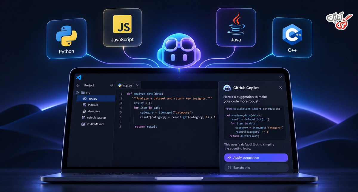 GitHub Copilot از چه زبان‌های برنامه‌نویسی پشتیبانی می‌کند؟