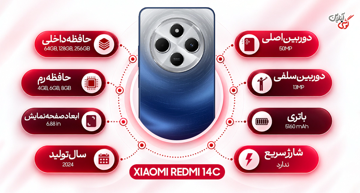 نقد و بررسی گوشی موبایل شیائومی مدل ردمی 14C 4G ظرفیت 128 گیگابایت و رم 4 گیگابایت