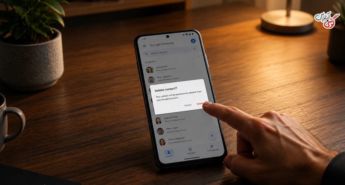 تصویری مرتبط با حذف یک مخاطب در برنامه Google Contacts