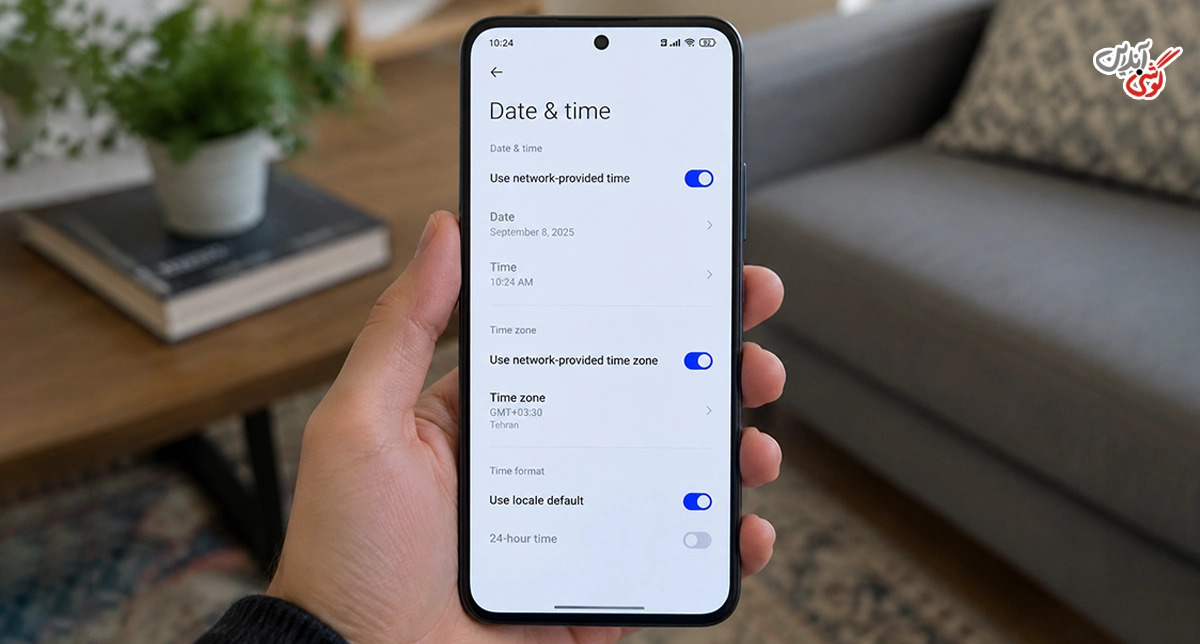 تصویری از بخش Date & time یا «تاریخ و زمان» در گوشی شیائومی