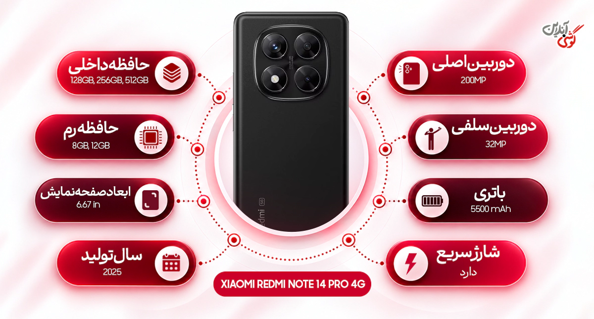 مشخصات گوشی شیائومی ردمی نوت 14 پرو 4G