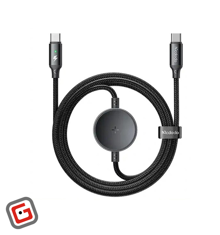 کابل شارژ USB-C به USB-C مک دودو مدل CA-4170 توان ۶۰ وات با شارژر بی‌سیم سامسونگ واچ