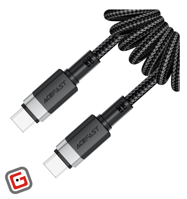کابل شارژ فنری USB-C به USB-C ایس فست مدل C14-03 توان 60 وات