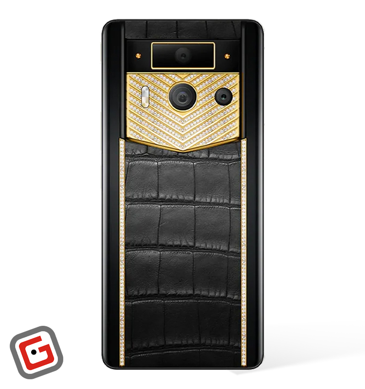 گوشی موبایل ورتو مدل Metavertu Max Alligator Diamond Encrusted Gold Plate ظرفیت 1 ترابایت رم 12 گیگابایت