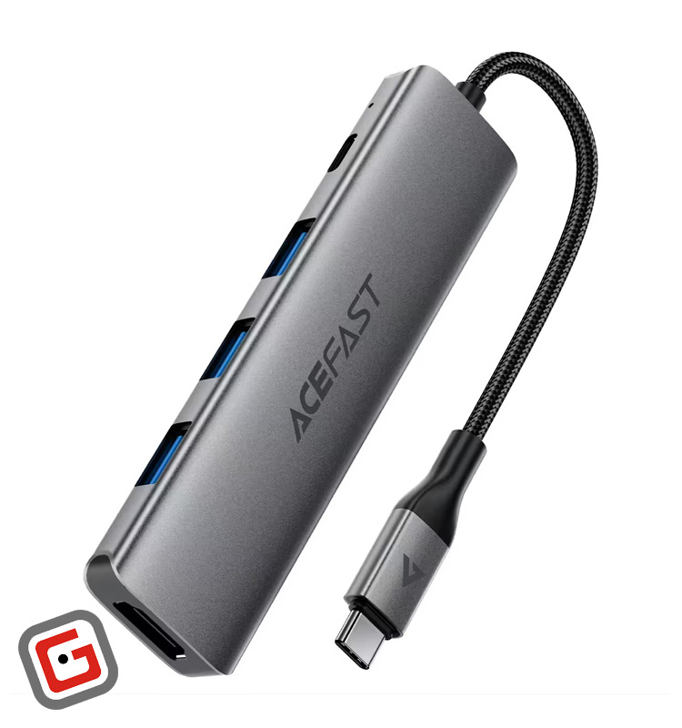 هاب 5 پورت USB-C ایس فست مدل J16 با توان شارژ ۹۰ وات