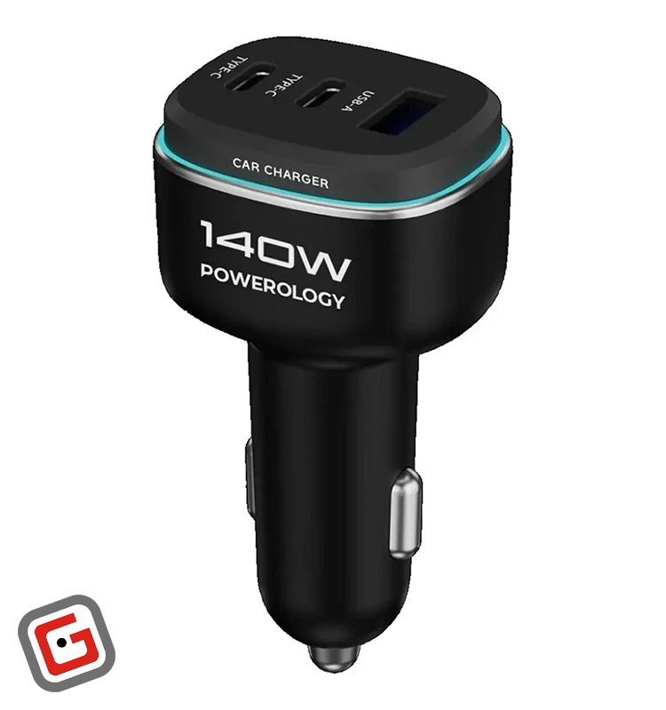 شارژر فندکی 140 وات پاورولوژی مدل PCCSR025BKGY